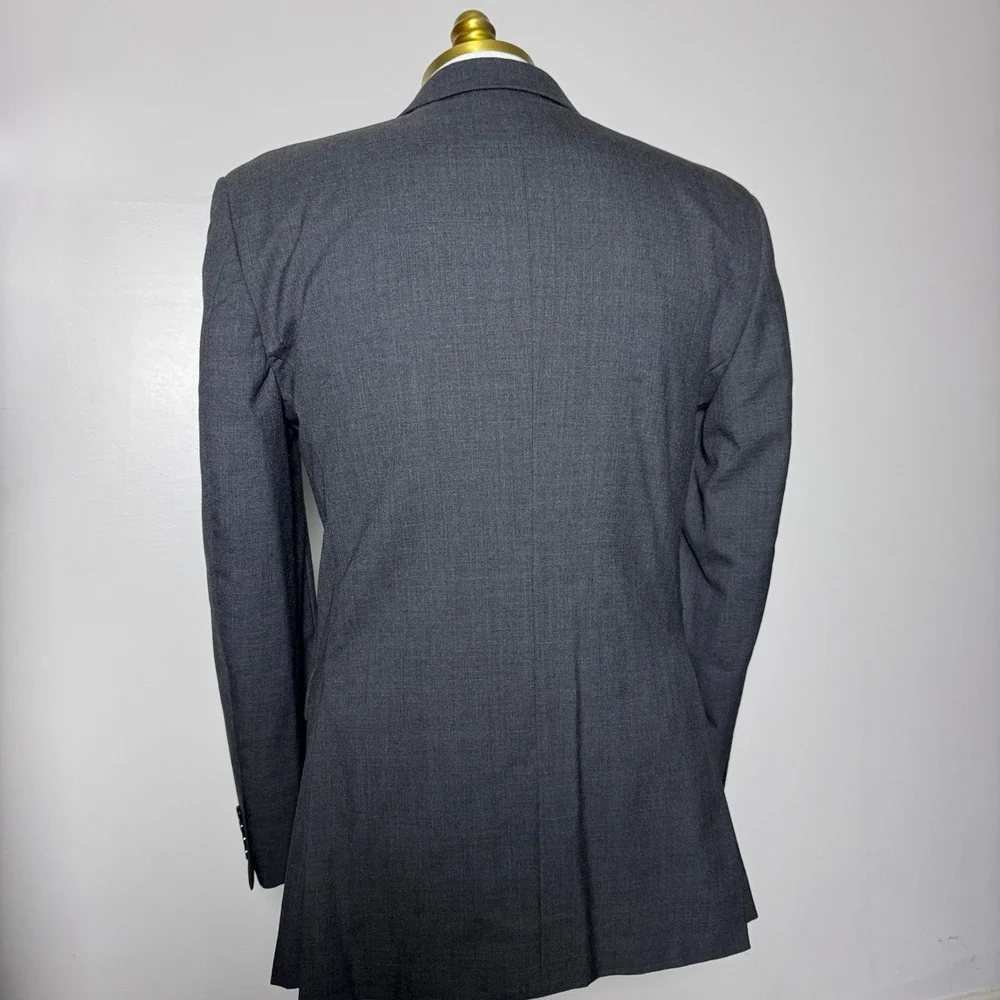Jos. A. Bank Suit Mens 40L 32x29 Grey Solid Wool Tailored Fit‎ Two Button